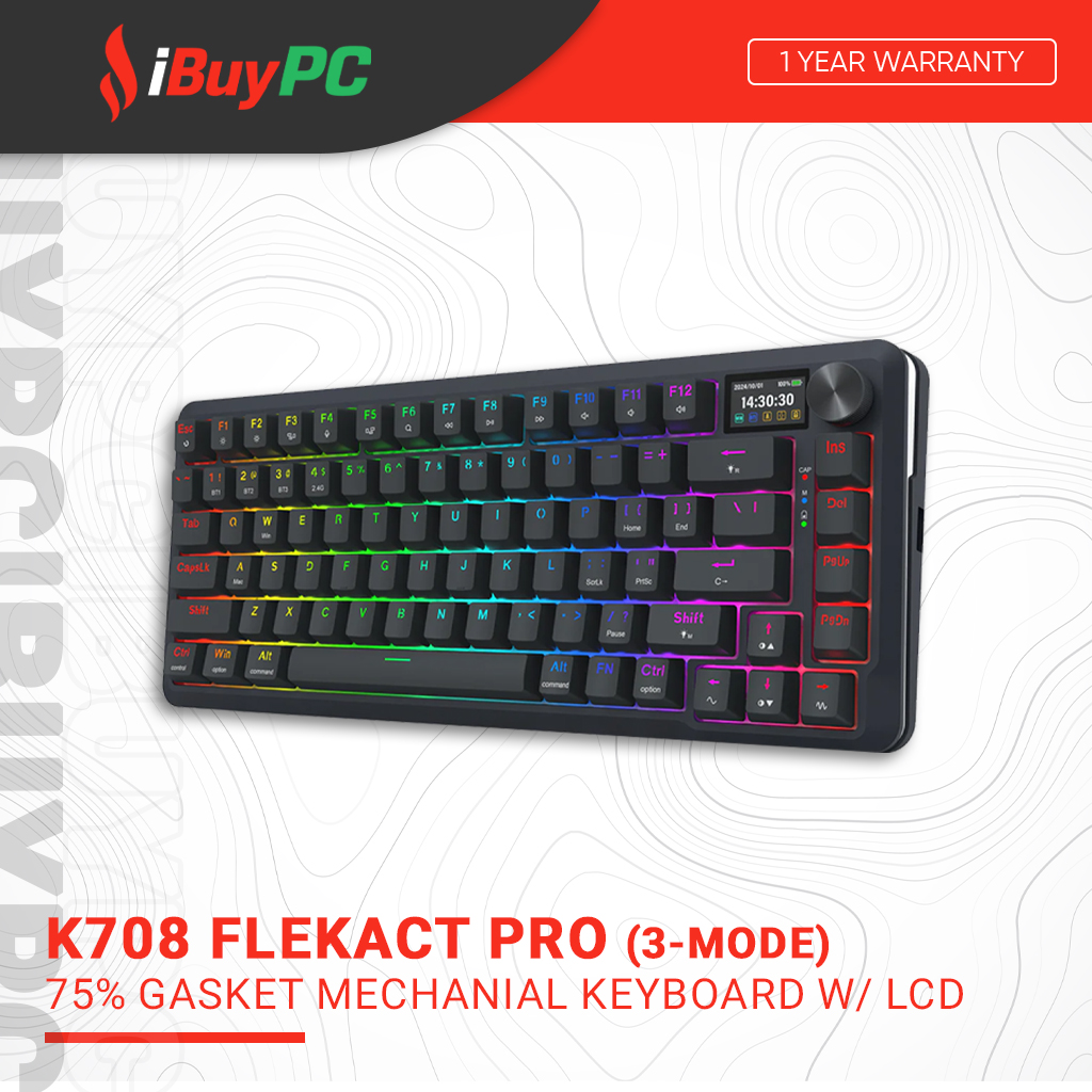Redragon K708 Flekact Pro OLED Gasket Mounted Hot-Swappable Mechanical Keyboard Image