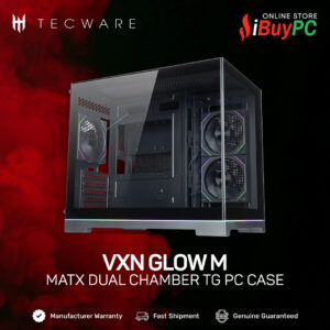Tecware VXN Glow M Dual Chamber MATX Case - Black