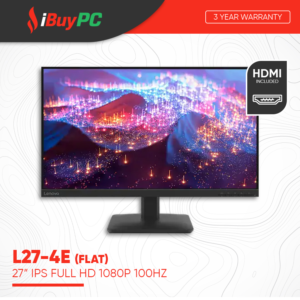 Lenovo L27-4e 27″ IPS FHD 1080P 100Hz 4ms Gaming Monitor Image