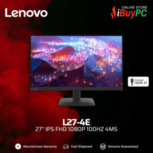 Lenovo L27-4e 27" IPS FHD 1080P 100Hz 4ms Gaming Monitor