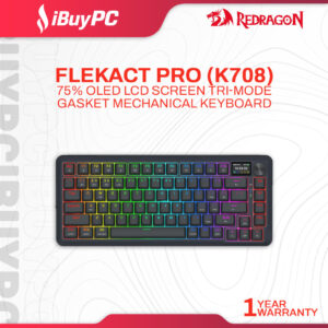 Redragon K708 Flekact Pro OLED Gasket Mounted Hot-Swappable Mechanical Keyboard