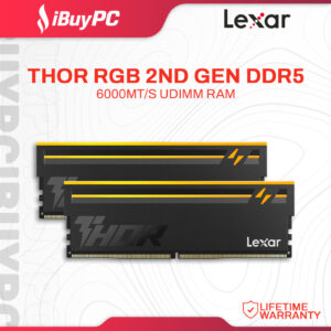 Lexar Thor RGB 2nd Gen DDR5 32GB (2 x 16GB) 6000MT/s CL38 UDIMM RAM